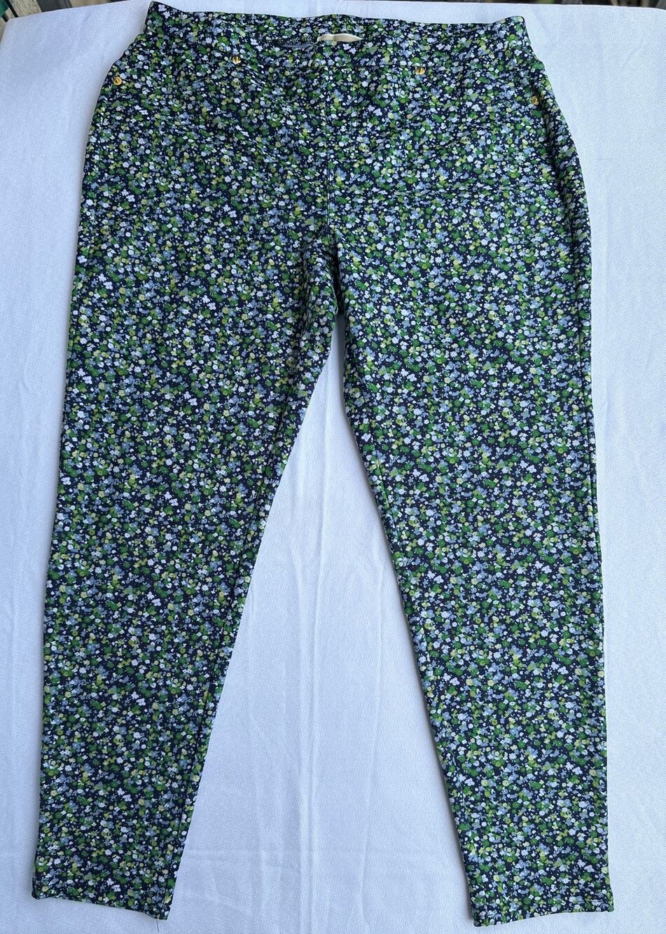 MICHAEL Michael Kors Navy Floral Print Cropped Pants Women's Size L